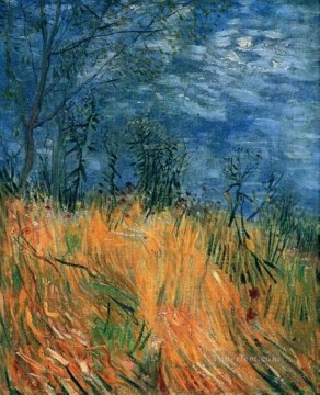 Borde de un campo de trigo con amapolas Vincent van Gogh Pinturas al óleo